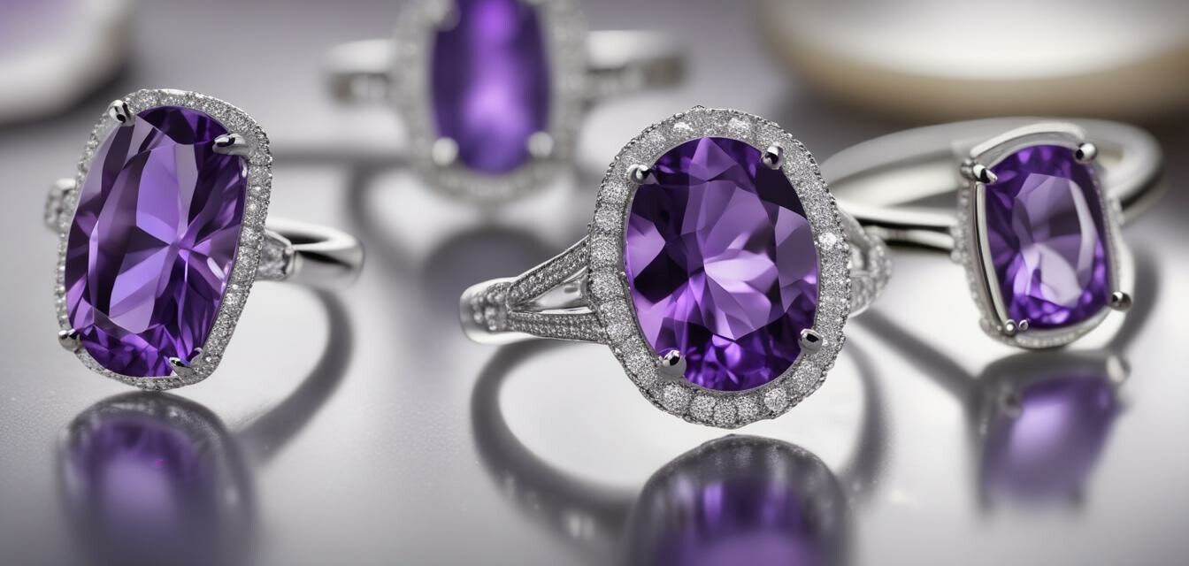 Different settings of Amethyst engagement rings