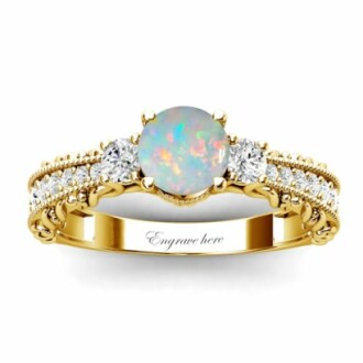 Gold Gemstone Engagement Ring