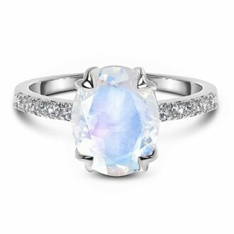 Moon Magic Authentic Rainbow Moonstone Engagement Rings