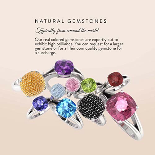 Assorted natural gemstone rings in various colors.